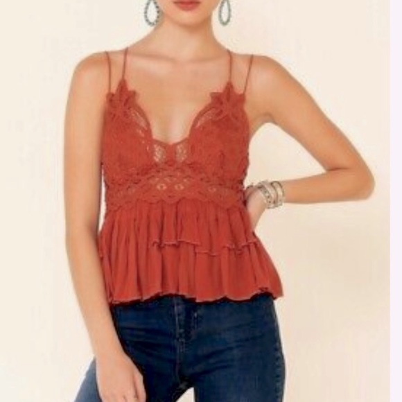 Free People Adella Cami Rusted Orange camisole NWT - Picture 4 of 6